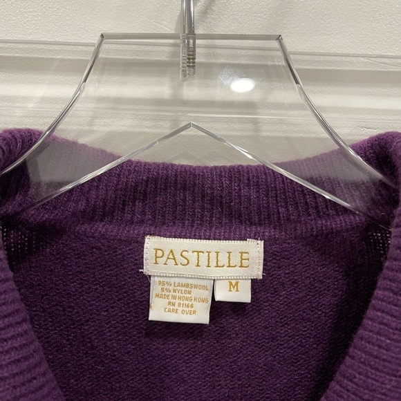 Pastille Vintage Knit Blazer Jacket Skirt Set Purple Lambswool Medium Button - Picture 5 of 11